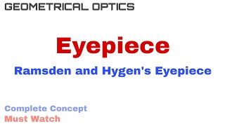 6 Eyepiece  Ramsden and Hygens Eyepiece  Geometrical Optics [upl. by Bachman]