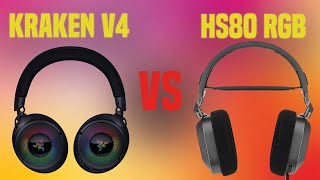 Razer Kraken V4 vs Corsair HS80 RGB Wireless  Full Specs Compare Headphones [upl. by Currey]