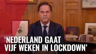 Toespraak Rutte vanuit Torentje Nederland vijf weken op slot [upl. by Holly878]