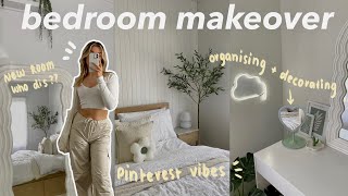 EXTREME bedroom makeover pinterest inspired aesthetic  new furniture amp decor [upl. by Marylou]