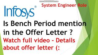 Infosys Relieving Letter  Experience Letter IT Company  Bench Period Mention or Not [upl. by Egerton304]