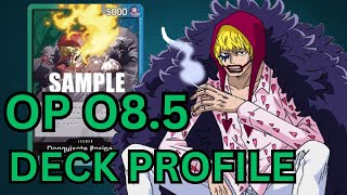 GreenBlue Rosinante Deck Profile  Gameplay for Op085  One piece TCG [upl. by Elynad418]