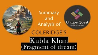 Kubla Khan by Coleridge Supernaturalism and mysticism dream poem explained in Tamil [upl. by Stormy]