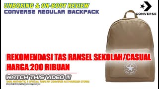 Unboxing amp review CONVERSE ALL STAR REGULER CASUAL BAG BACKPACK KHAKI UNISEX 100 ORIGINAL ASLI [upl. by Marquardt661]