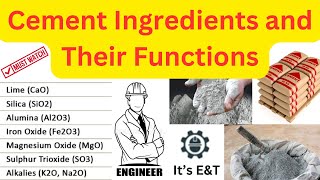 Cement Ingredients and Their Functions ItsET01 [upl. by Leuqim]