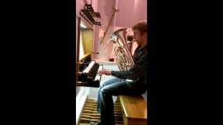 Heerko Koops speelt op het orgel en euphonium in de vrijgemaakte kerk te Mussel Groningen [upl. by Ozmo399]