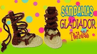 Sandalias Huaraches de Gladiador tejidas a crochet  Paso a paso [upl. by Jacquenette]