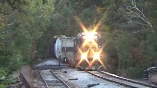 Fall colors Begin to pop on CSX’s RUM branch in Canton and Peru Maine 1042024 [upl. by Suiravaj466]