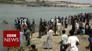 Iraqis attempt river crossing as militants take Mosul  BBC News [upl. by Wurst]