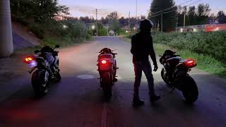 GSXR vs R6 vs CBR600RR Exhaust sound [upl. by Ajup]