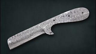 Damascus Steel Blank Blade Bull Cutter Hunting Knife HandmadeKnife Making Supplies Knife Making Kit [upl. by Kudva]