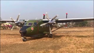 American Granted Skytruck plane landing and takeoff Meghauli Airport Chitwan [upl. by Fred]