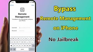 How to Bypass Remote Management on iPhone in 1 Minute 2023  iOS 1716 No Jailbreak [upl. by Dimah]