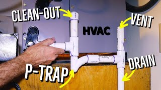 HVAC Condensation P Trap installation  Stops Leaks [upl. by Ransom]