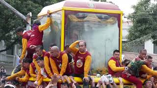 Black Nazarene image passes through Ayala Bridge in Manila [upl. by Lerraj]