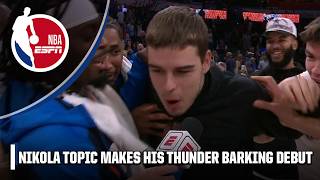 Chet Holmgren reacts to TAKING DOWN Wemby 😤  Nikola Topics BARKING DEBUT 🐶  NBA on ESPN [upl. by Swetlana475]