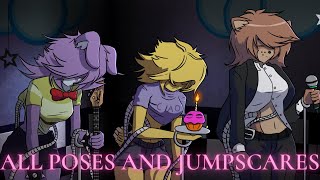 Five Nights In Anime Reborn  ALL POSES AND JUMPSCARES [upl. by Pavel]