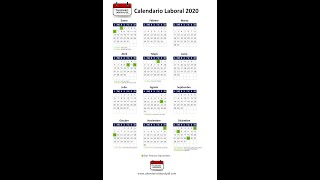 Calendario Laboral 2020  Días Festivos Nacionales para 2020 Todos los Puentes NO VAYAS A TRABAJAR [upl. by Doownil]