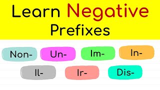 Learn Negative Prefixes in English quotNonquot quotUnquot quotImquot quotInquot quotIrquot quotIlquot quotDisquot with Examples [upl. by Festatus]