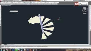 Escalier Hélicoïdal  Colimaçon Partie 2 Tutoriel Autocad 3D [upl. by Amjan]