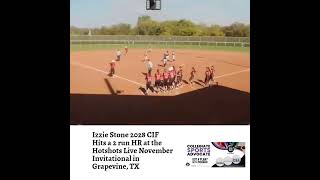 Izzie Stone 2028 CIF Hits a 2 run HR at the Hotshots Live November Invitational in Grapevine TX [upl. by Aurelie]