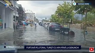 Stirile Kanal D  Furtuna pe litoral turisti cu apa pana la genunchi  Editie de seara [upl. by Ecinrev]