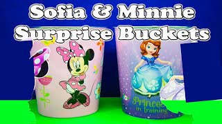 Opening the Sofia the First and Minnie Mouse Surprise Buckets [upl. by Hambley431]