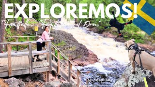 SUECIA Explorando Värmland la cascada Fämtfallen trekking en Fämtleden y probando el dron [upl. by Ymas204]