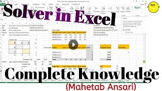 📢010 Solver Option in excel part 2 Pivot table amp Report  Adv Excel excel pivot pivottable💎 [upl. by Nannie]