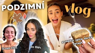 PRVNÍ PODZIMNÍ VLOG II recept na pumpkin spice dortík tutoriál na vlny rozbalování nového nábytku [upl. by Akiret]