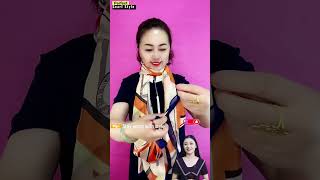 How to tie scarf on head Girls shawl tutorial shorts fashion tie shoesinsider [upl. by Asiela529]