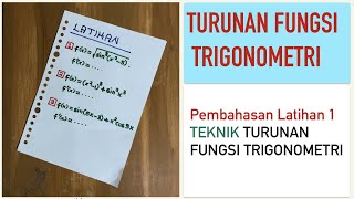 Turunan Fungsi Trigonometri part 4 JAWABAN LATIHAN 1 TEKNIK TURUNAN FUNGSI TRIGONOMETRI Kelas 12 [upl. by Calabresi]