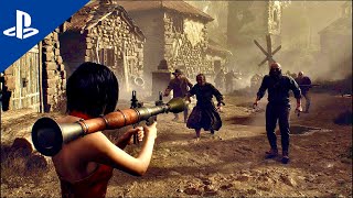 RE4 Remake  Ada Dress  Mercenaries S Rank Village PS5 4K Gameplay [upl. by Endo]