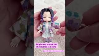 Nendoroid Doll Clothes Tutorial How to wear skirts Shorts [upl. by Anayd]