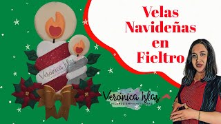 Como hacer velas elegantes de fieltro  decoración navideña [upl. by Adlecirg]