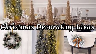 Christmas Decorate With Me  Entryway Living amp Dining Room  Modern Glam christmas viralvideo [upl. by Zat]