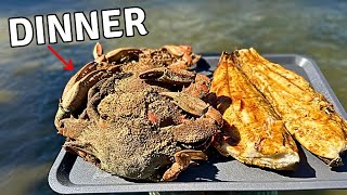 I Caught a Redfish and Crabs  Catch Clean and Cook [upl. by Eniamaj]