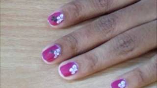 DIY  Drawing flowers on nails [upl. by Accire573]