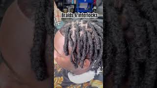 Braids and Interlocks w Cut 🔒💈✂️🔥 locs braids interlocs [upl. by Spragens478]