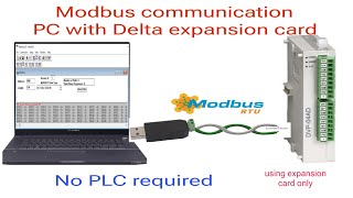 Modbus communication bw PC amp Delta exp AI CardDVP04AD RS485 comm  no PLC required 2024 [upl. by Carita]