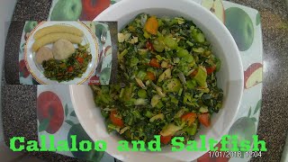 Authentic Jamaican Callaloo amp Saltfish Recipe  Recipe For Cooking Callaloo amp Saltfish [upl. by Oer]