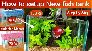 New fish tank setup fish tank setup step by step Fighter fish Betta fish Aquatic plants Snails [upl. by Dorris]