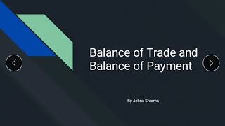 Balance of Trade and Balance of Payment [upl. by Nitsid]