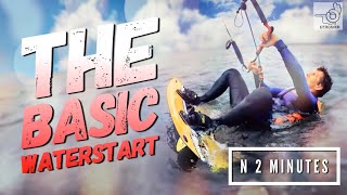 Kiteboarding The Basic Waterstart N 2 Minutes [upl. by Aissatsana627]