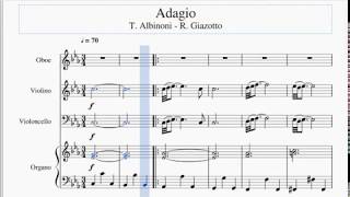 Adagio Albinoni  Giazotto sheet music nuty tempo 70 bpm [upl. by Cornew720]