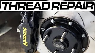 Fixing Stripped Threads Helicoil Thread Repair on Brake Caliper Mount [upl. by Habeh493]