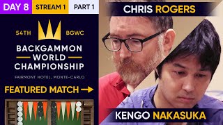 54th Backgammon World Championship  Day 8  Stream 1  Part 1  Main  2nd Chance  Rnd of 8 [upl. by Nahte721]