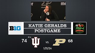 Purdues WBB Coach Geralds Post Game Press Conference After 7468 Loss to 16 Indiana [upl. by Drofla807]