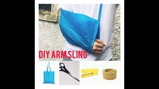 How to make emergency arm sling from tote bag [upl. by Haelem659]