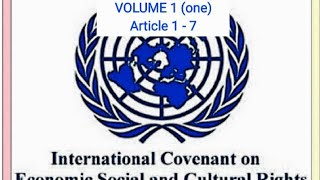 International Covenant on Economic Social amp Cultural Rights I ICESCR Articles 1 to 7 I Volume 1one [upl. by Knorring]